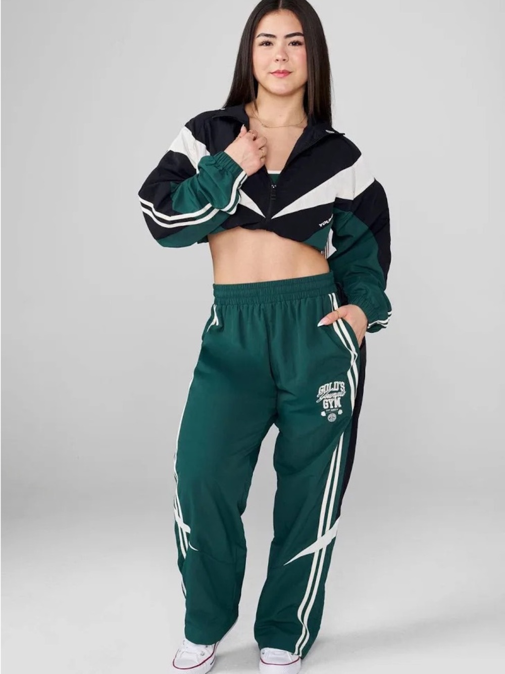 YoungLA Green Gold gym Windbreaker